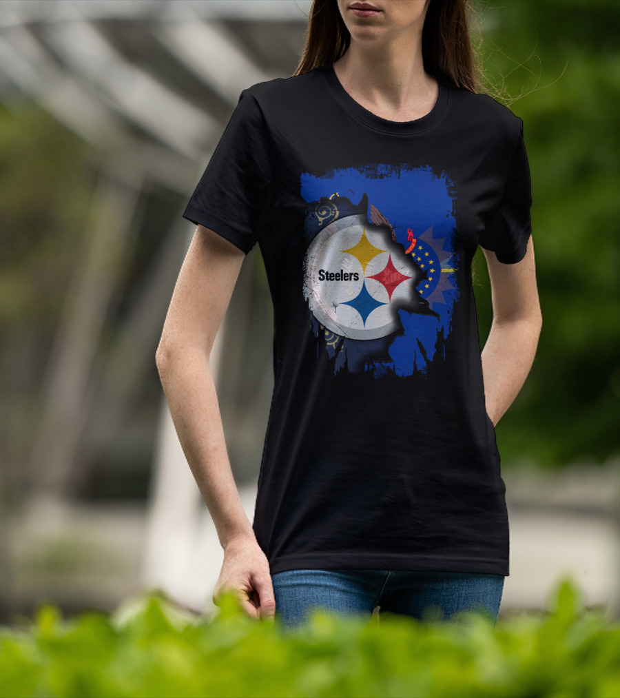 North Dakota And Steelers Fan Unity T-Shirt