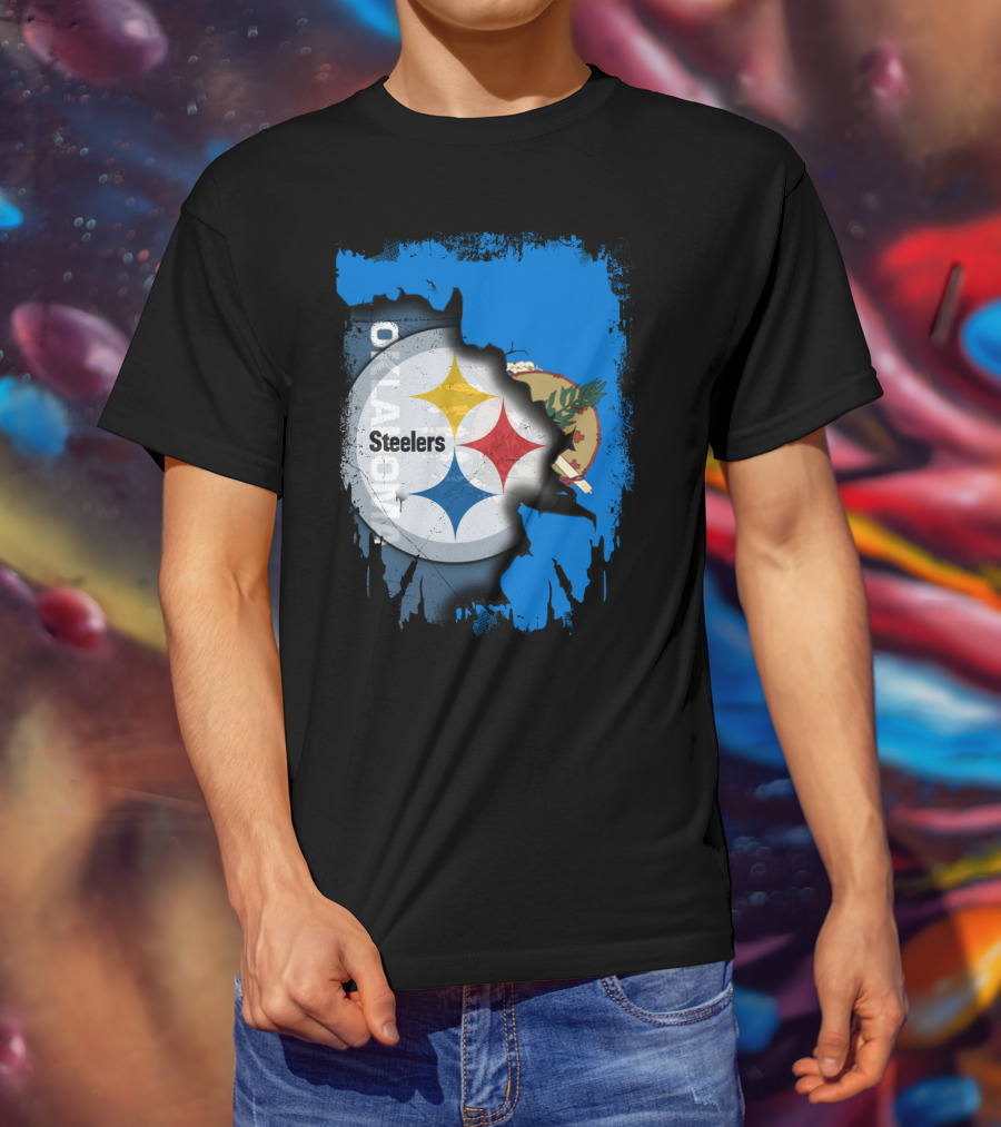 Steelers Oklahoma Pride Flag Fusion T-Shirt