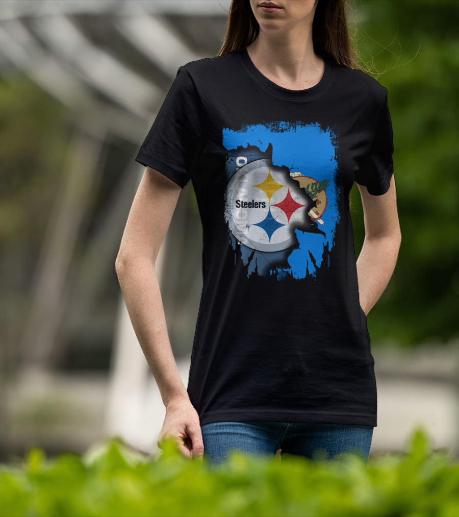 Steelers Oklahoma Pride Flag Fusion T-Shirt