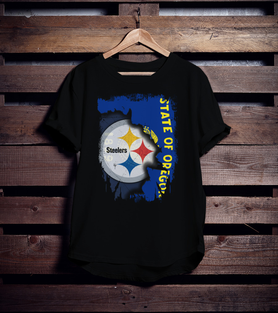 State Of Oregon 1848 Steelers Logo Fusion T-Shirt