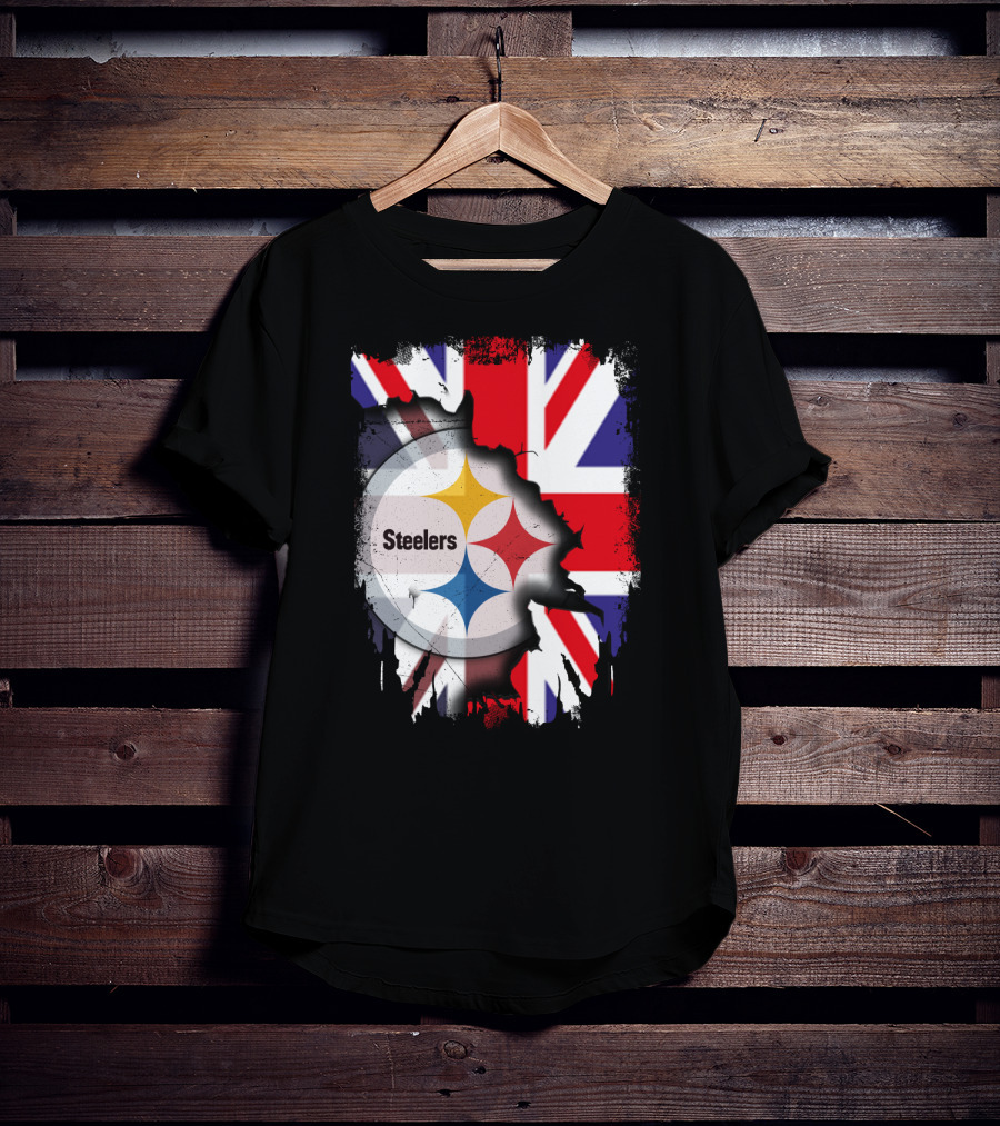 Steelers Union Jack Together United Kingdom Supporters T-Shirt