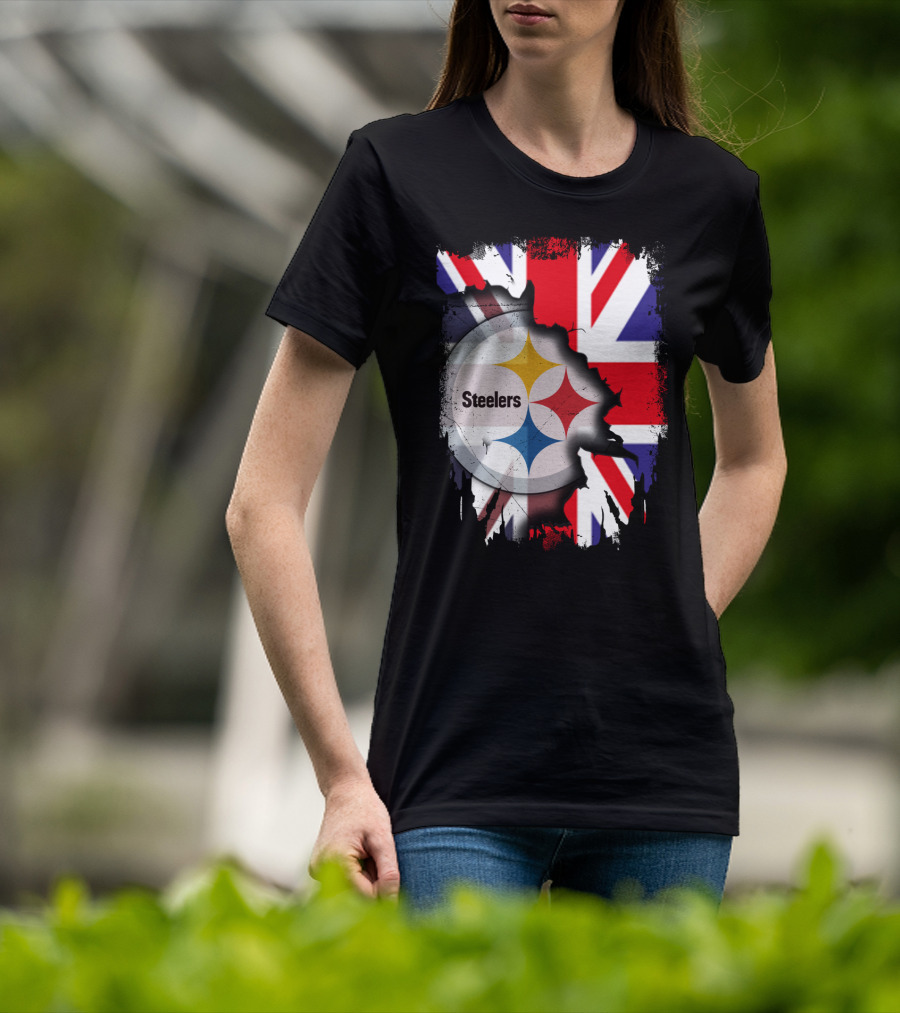 Steelers Union Jack Together United Kingdom Supporters T-Shirt