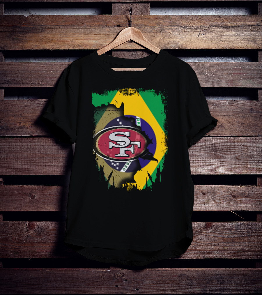 Together Brazil With San Francisco 49ers Flag Fusion T-Shirt