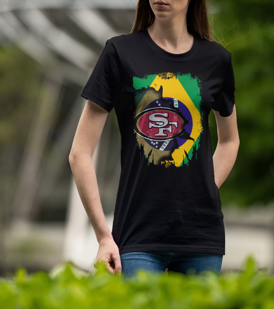 Together Brazil With San Francisco 49ers Flag Fusion T-Shirt