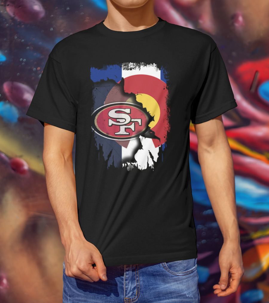 Colorado Flag With San Francisco 49ers T-Shirt