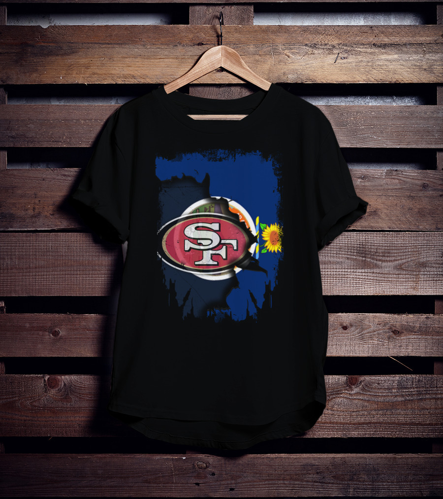 Together Kansas 49ers SF Football Logo Sunflower Flag T-Shirt
