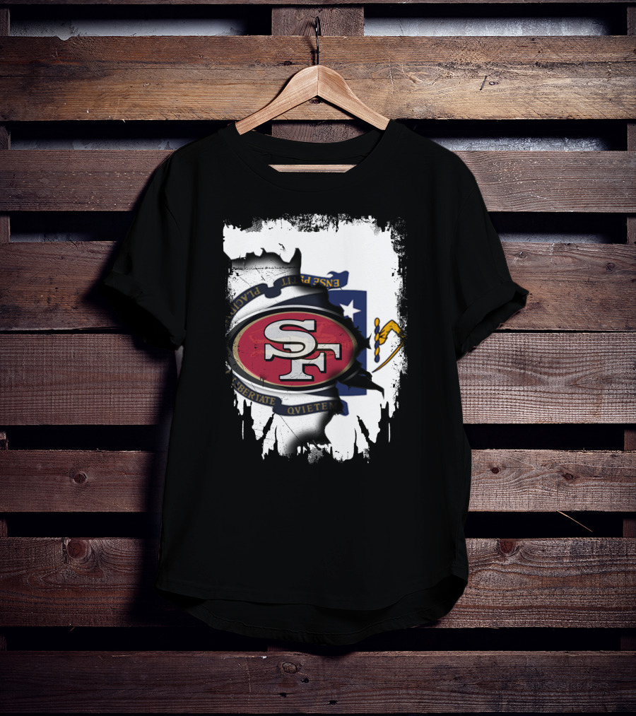 Massachusetts And 49ers United Emblem T-Shirt