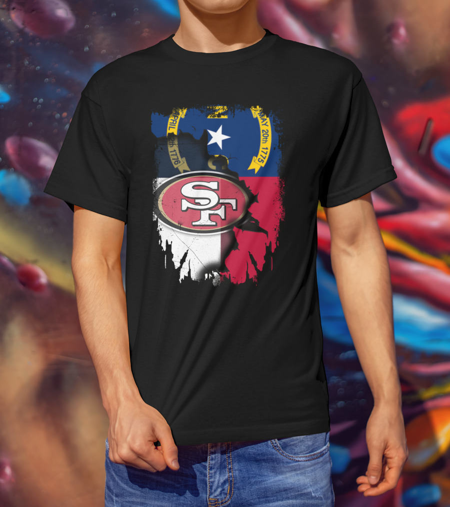 North Carolina Flag With SF 49ers T-Shirt