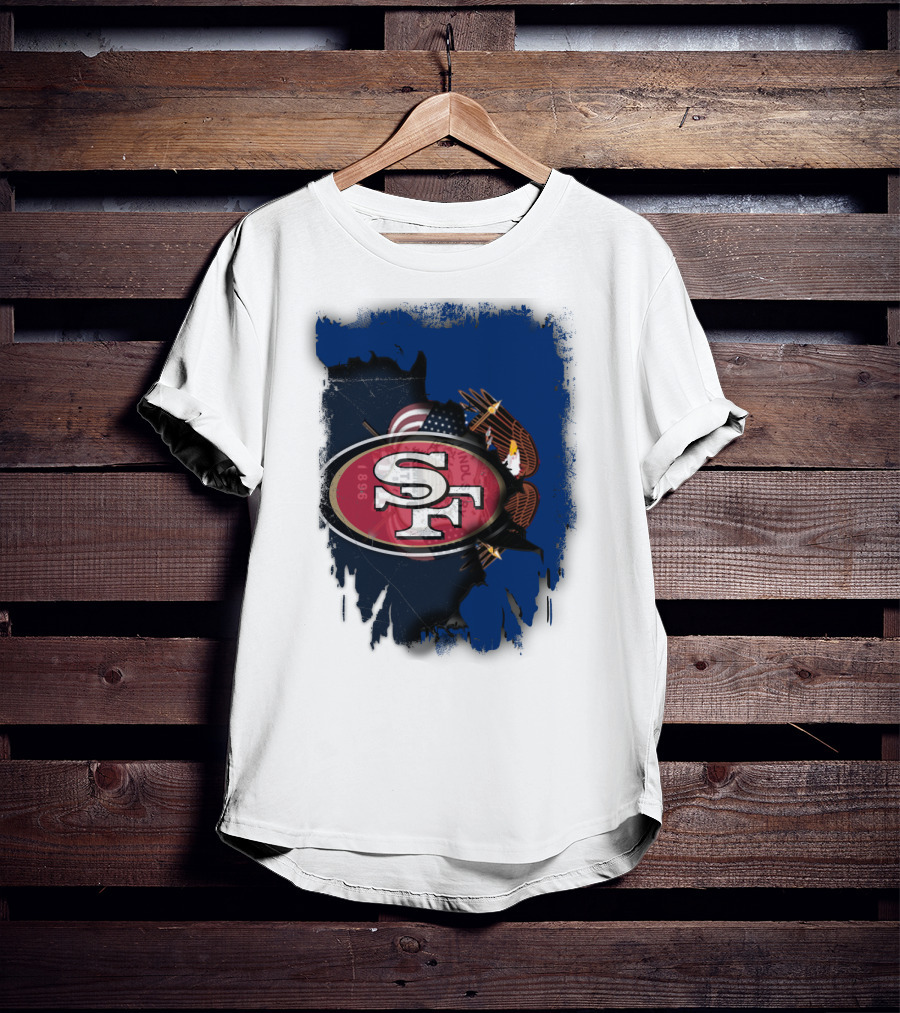 49ers And Eagle With American Flag T-Shirt