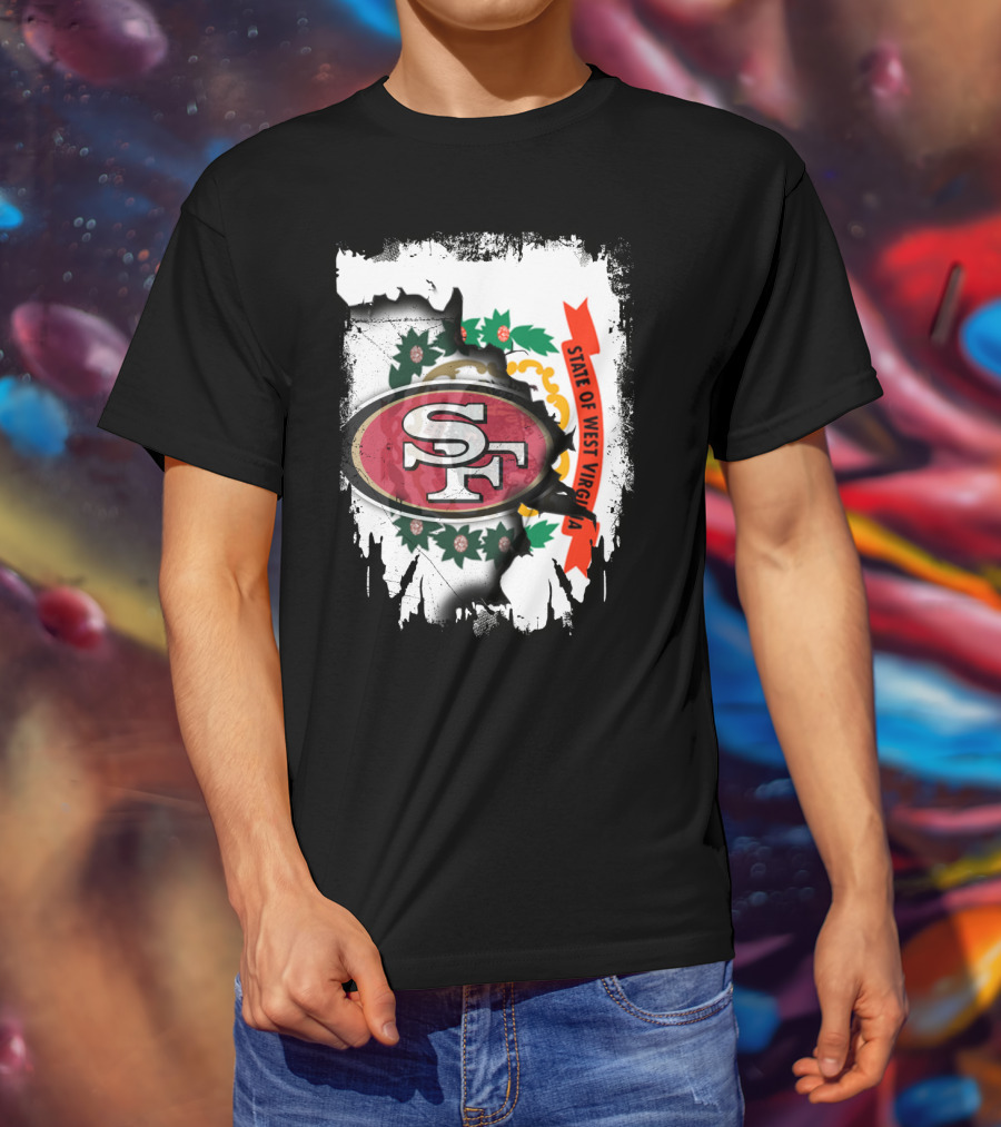 West Virginia State Emblem With San Francisco 49ers Logo Integration T-Shirt