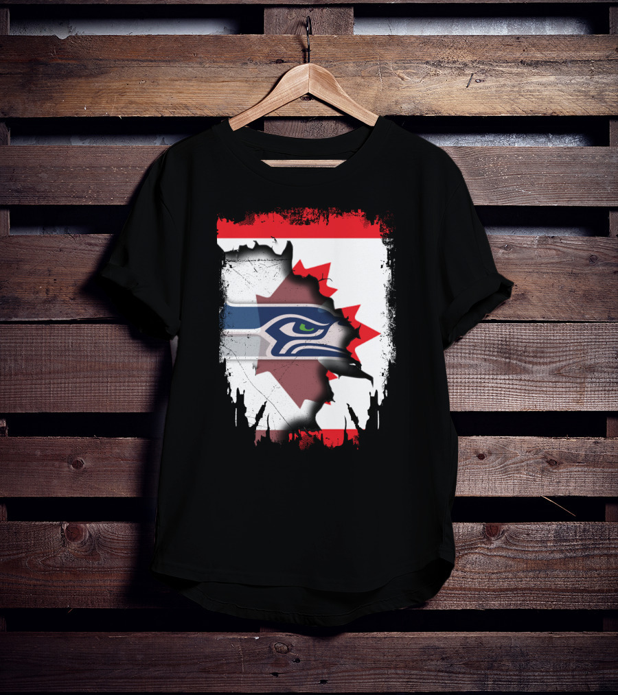 Seahawks And Canada Unity Emblem T-Shirt