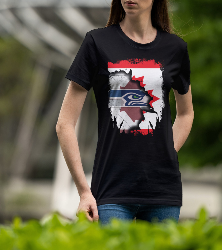 Seahawks And Canada Unity Emblem T-Shirt