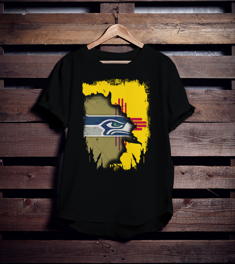 New Mexico Zia With Seahawks Logo Fusion T-Shirt