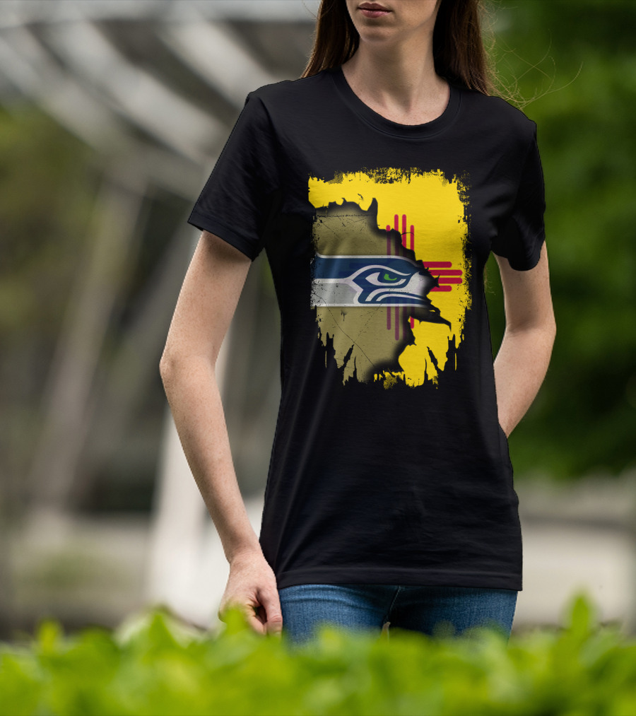New Mexico Zia With Seahawks Logo Fusion T-Shirt
