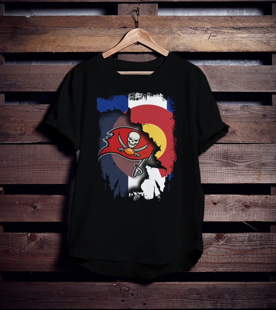 Colorado Flag With Buccaneers Logo Integration T-Shirt