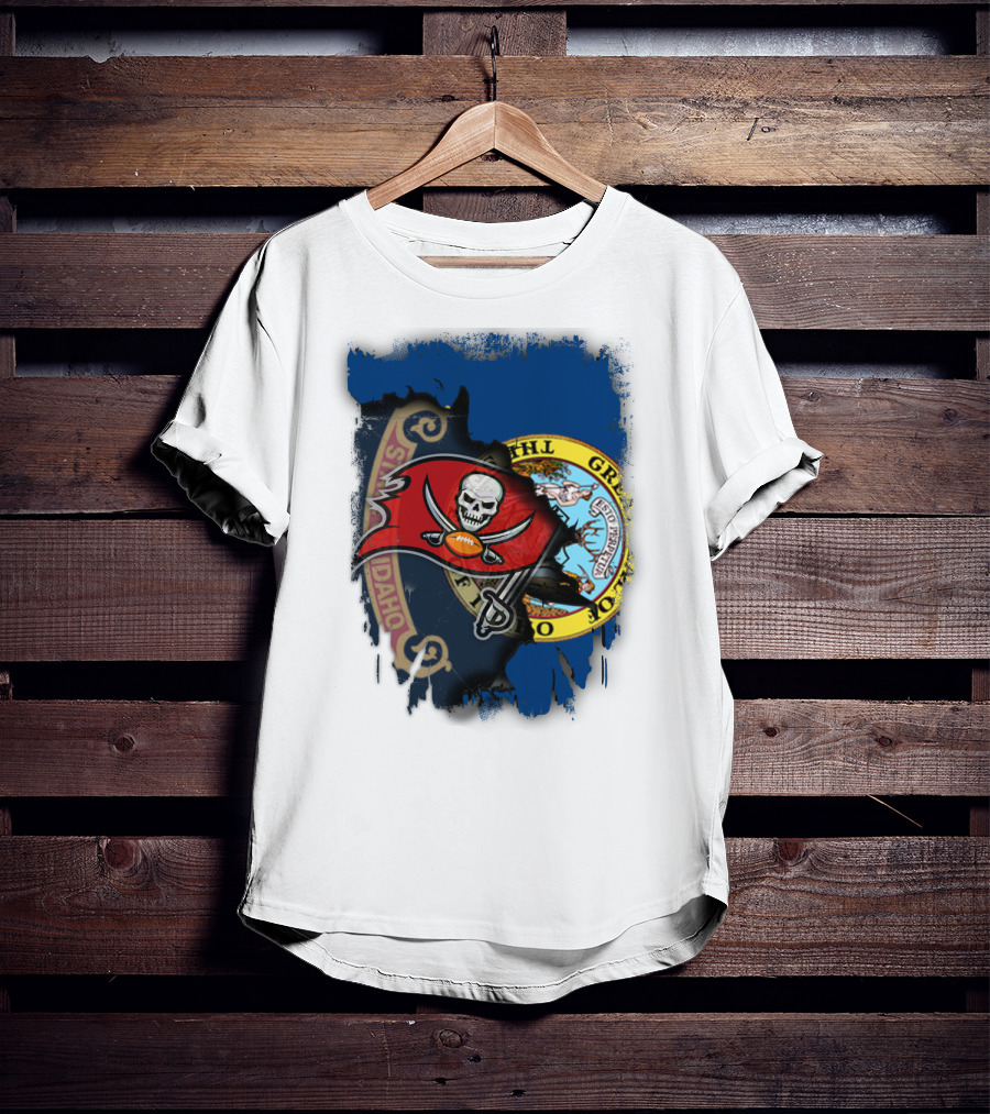 Idaho State Meets Buccaneers Flag Fusion T-Shirt