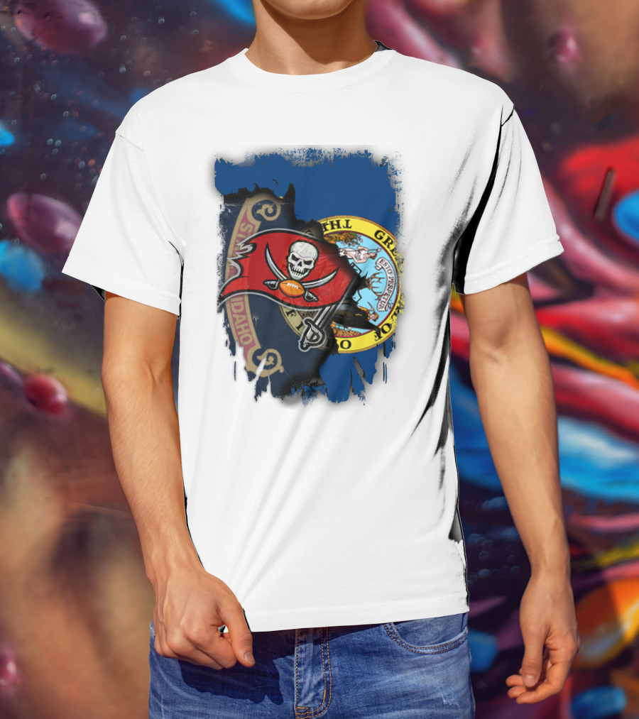 Idaho State Meets Buccaneers Flag Fusion T-Shirt