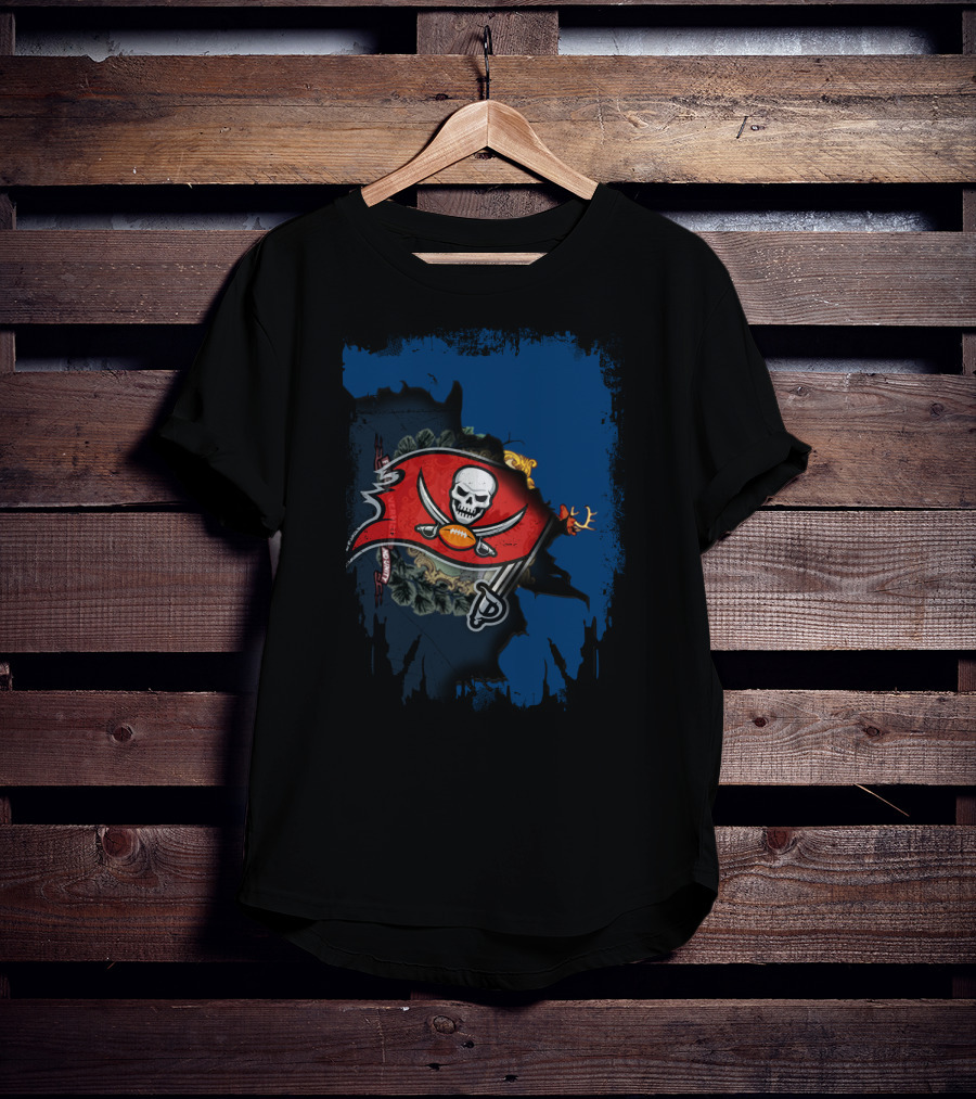 Together Vermont Buccaneers Flag With Skull And Football T-Shirt
