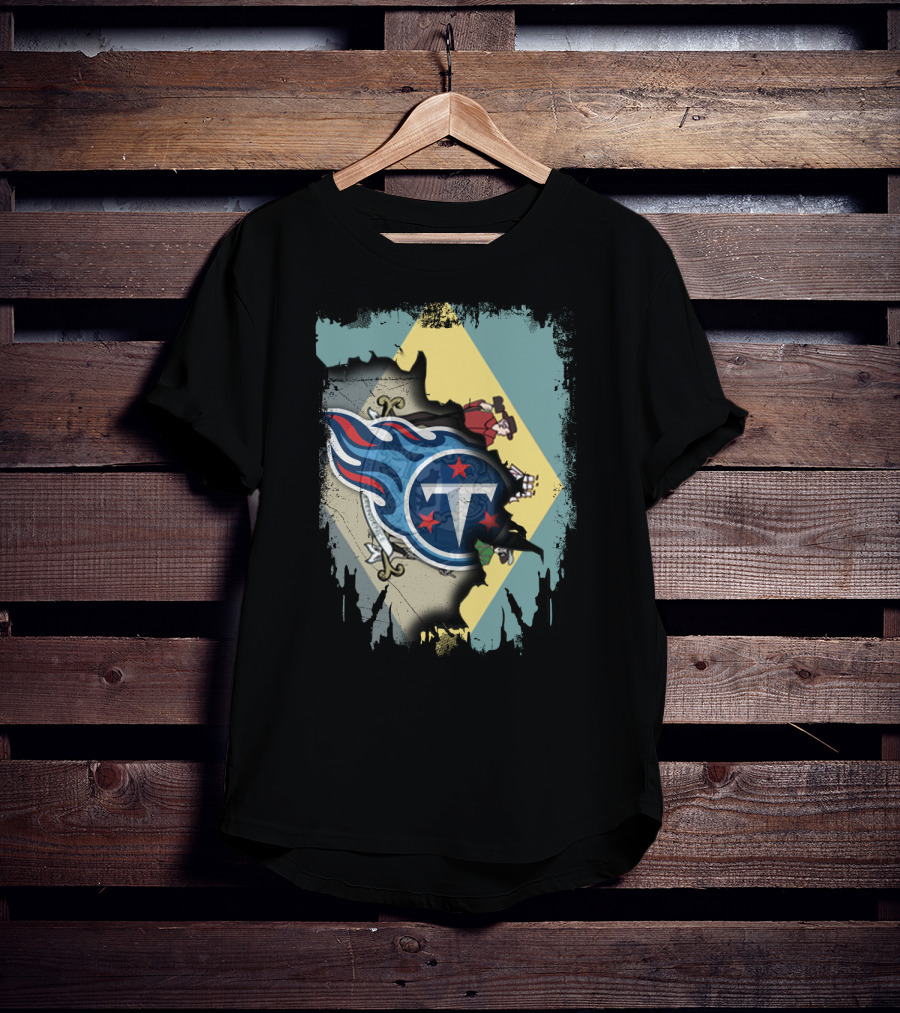 Together Delaware With Titans Logo Over State Flag T-Shirt