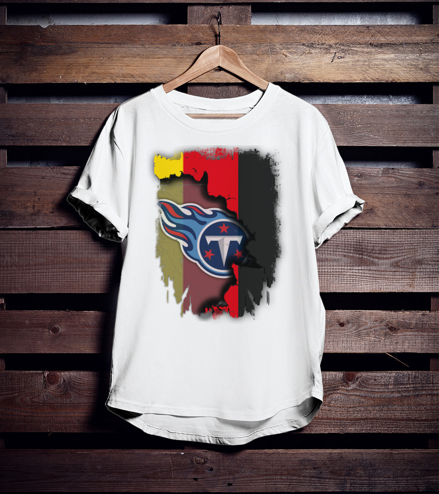 Germany United With Tennessee Titans Logo Fusion T-Shirt