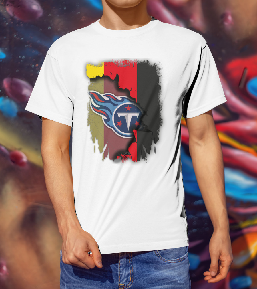 Germany United With Tennessee Titans Logo Fusion T-Shirt