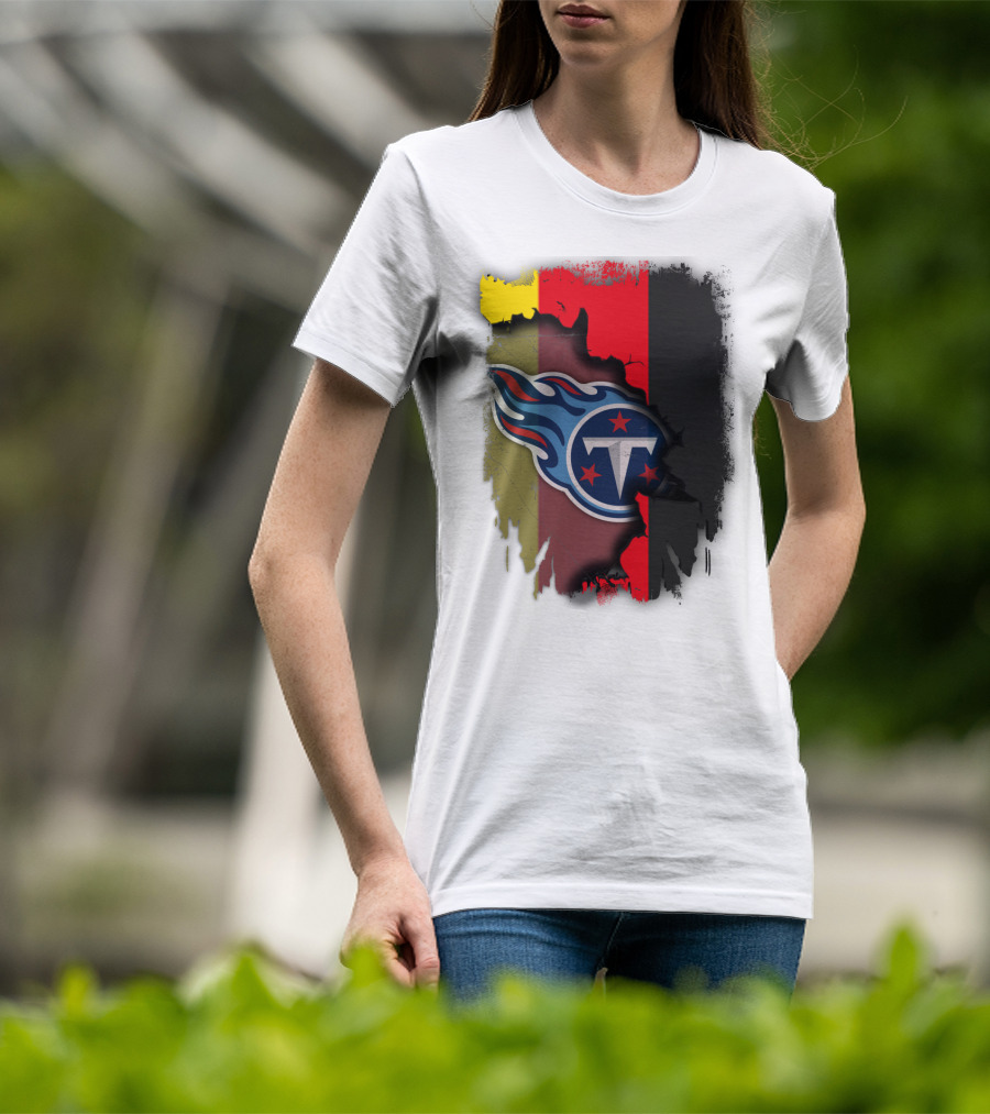 Germany United With Tennessee Titans Logo Fusion T-Shirt