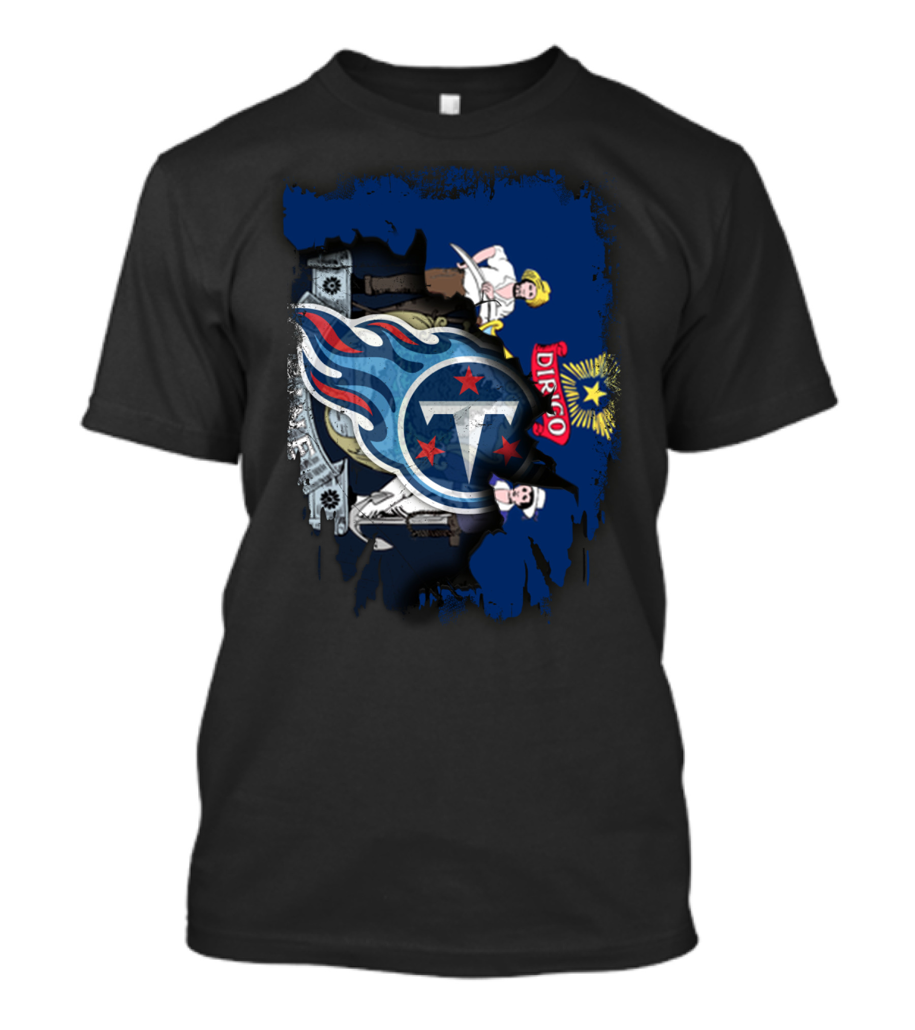 Maine State Flag With Tennessee Titans T-Shirt