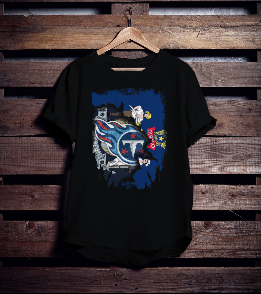 Maine State Flag With Tennessee Titans T-Shirt