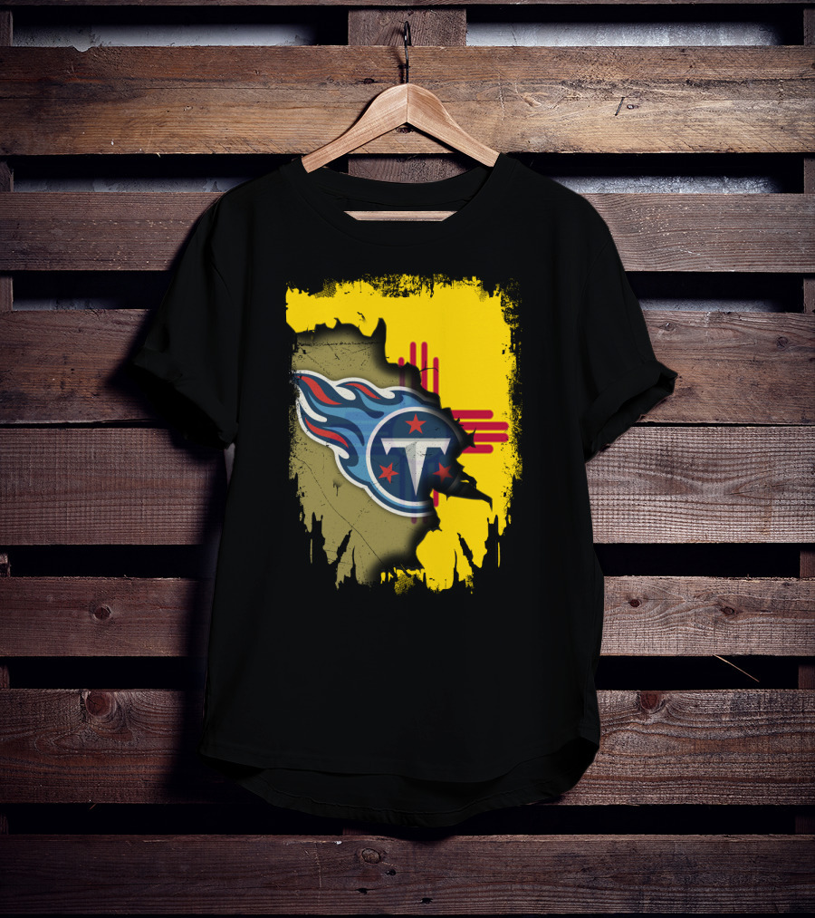Together New Mexico Titans Flame Logo Zia Symbol Background T-Shirt
