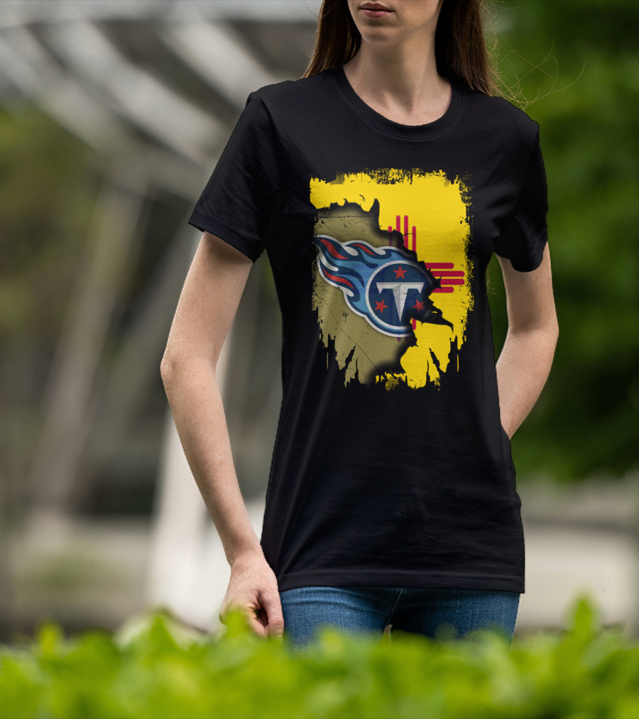 Together New Mexico Titans Flame Logo Zia Symbol Background T-Shirt