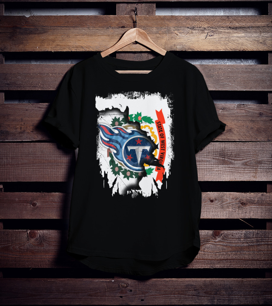 State Of West Virginia With Titans Flame T-Shirt