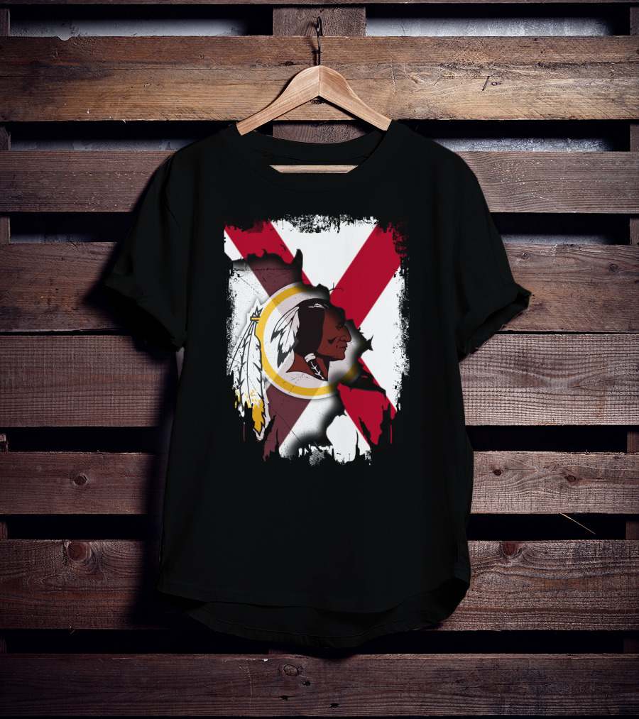 Alabama Flag Overlay With Washington Redskins T-Shirt