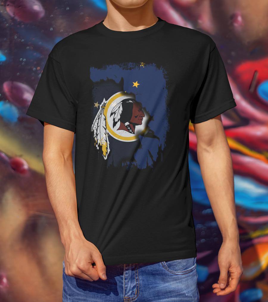Together Alaska Washington Redskins Flag Fusion T-Shirt