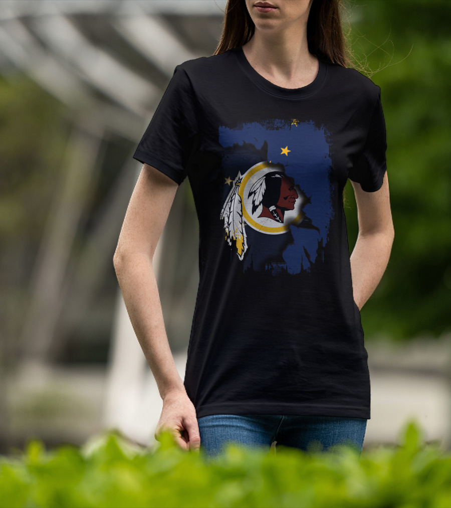 Together Alaska Washington Redskins Flag Fusion T-Shirt