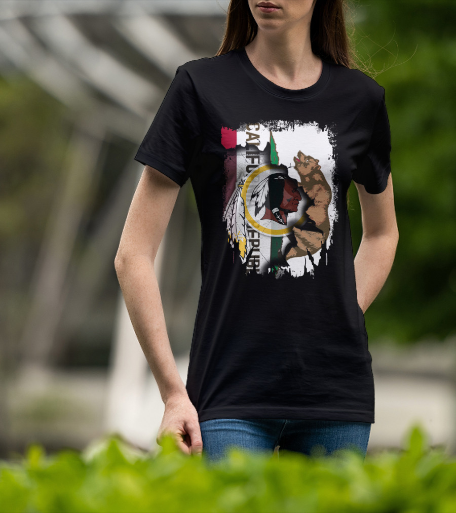 Together California Republic With Redskins Bear T-Shirt