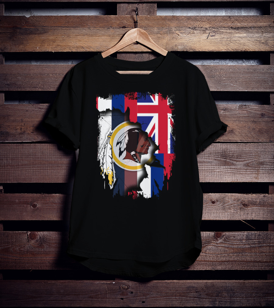 Hawaii Union Jack With Washington Redskins T-Shirt