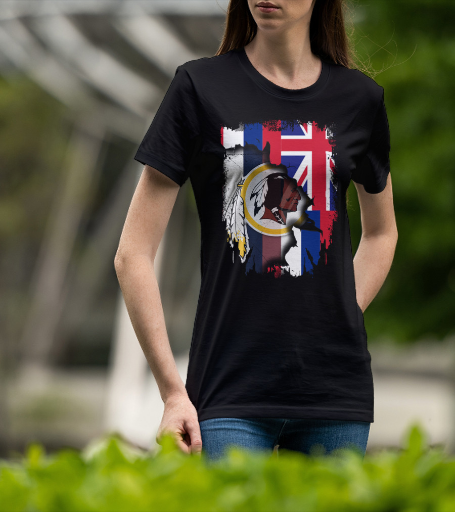 Hawaii Union Jack With Washington Redskins T-Shirt