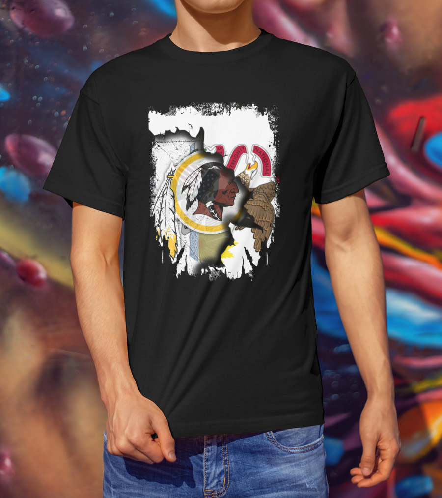 Illinois And Redskins Emblem Together With National And Sovereignty T-Shirt