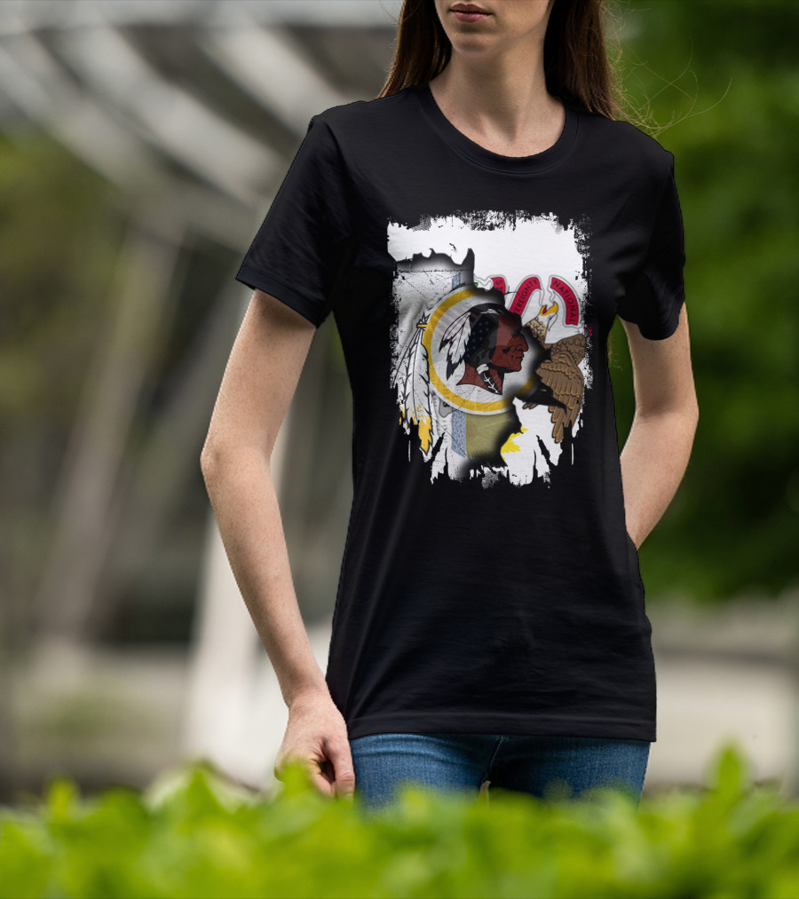 Illinois And Redskins Emblem Together With National And Sovereignty T-Shirt