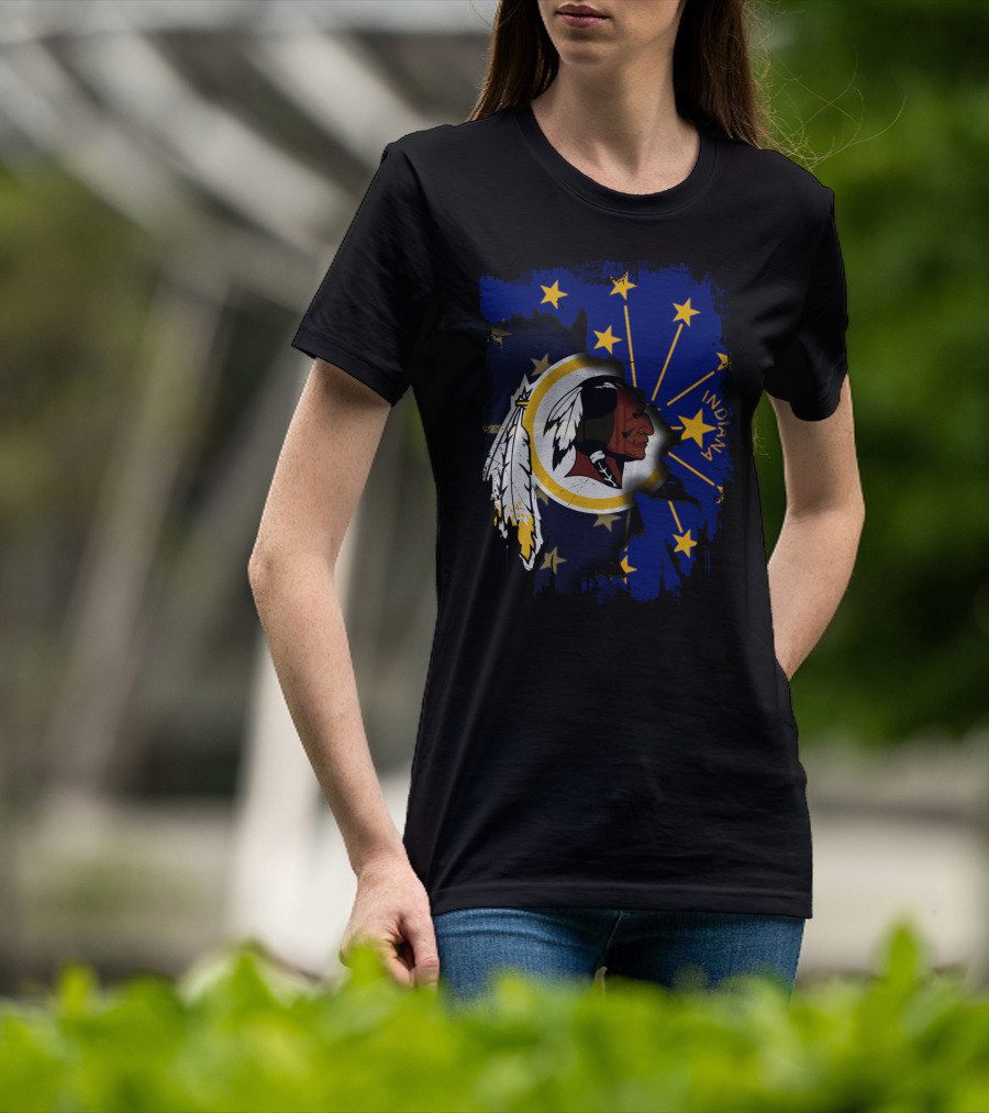Indiana Stars And Redskins Logo Fusion T-Shirt