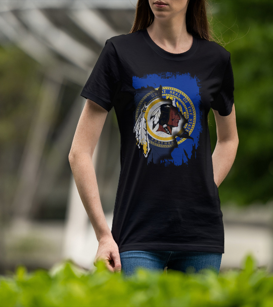 Great Seal Of Nebraska With Redskins T-Shirt