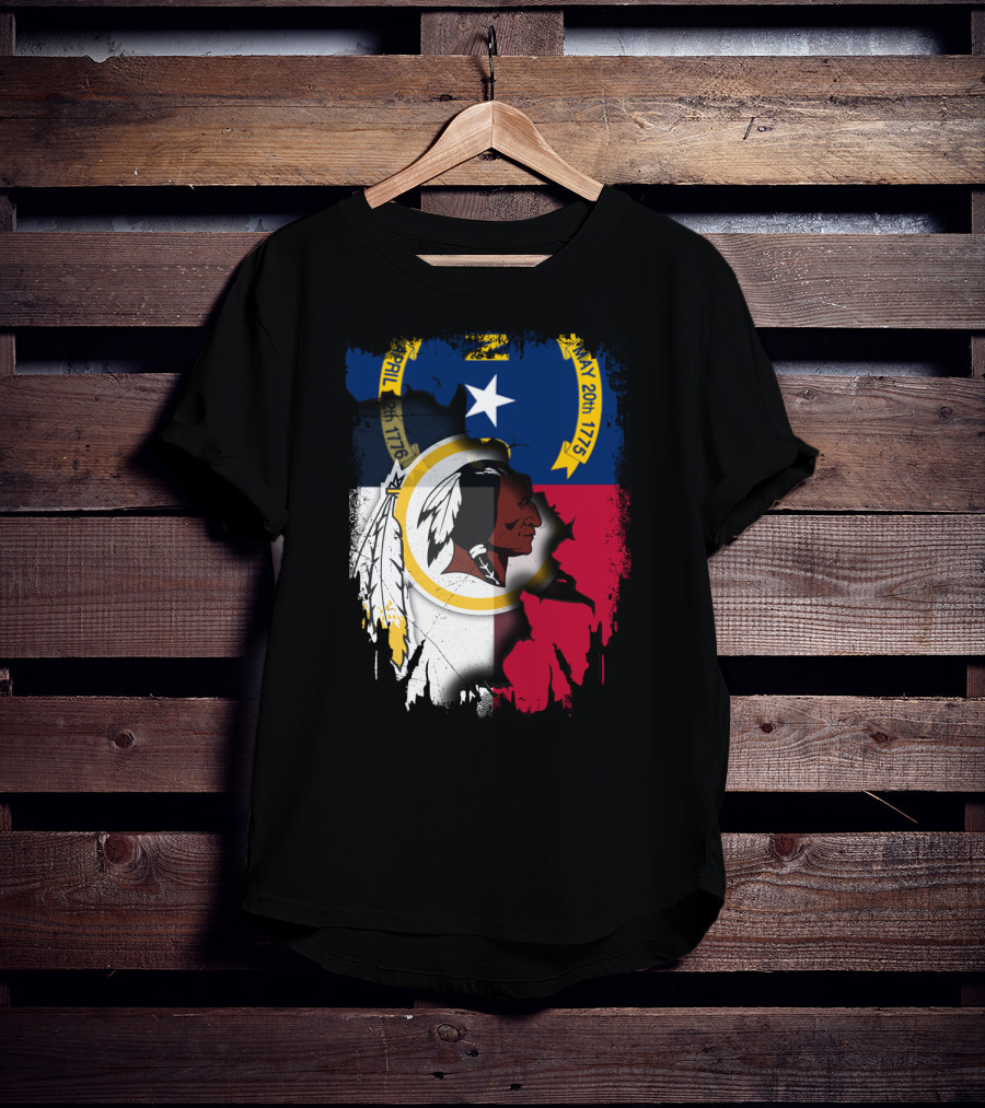 North Carolina State Flag Combined With Redskins T-Shirt