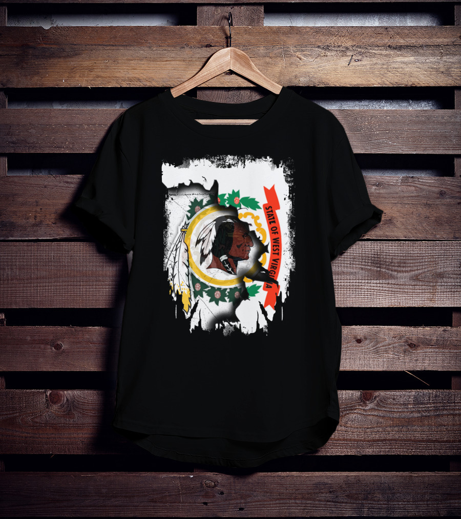 State Of West Virginia Redskins Collaboration T-Shirt
