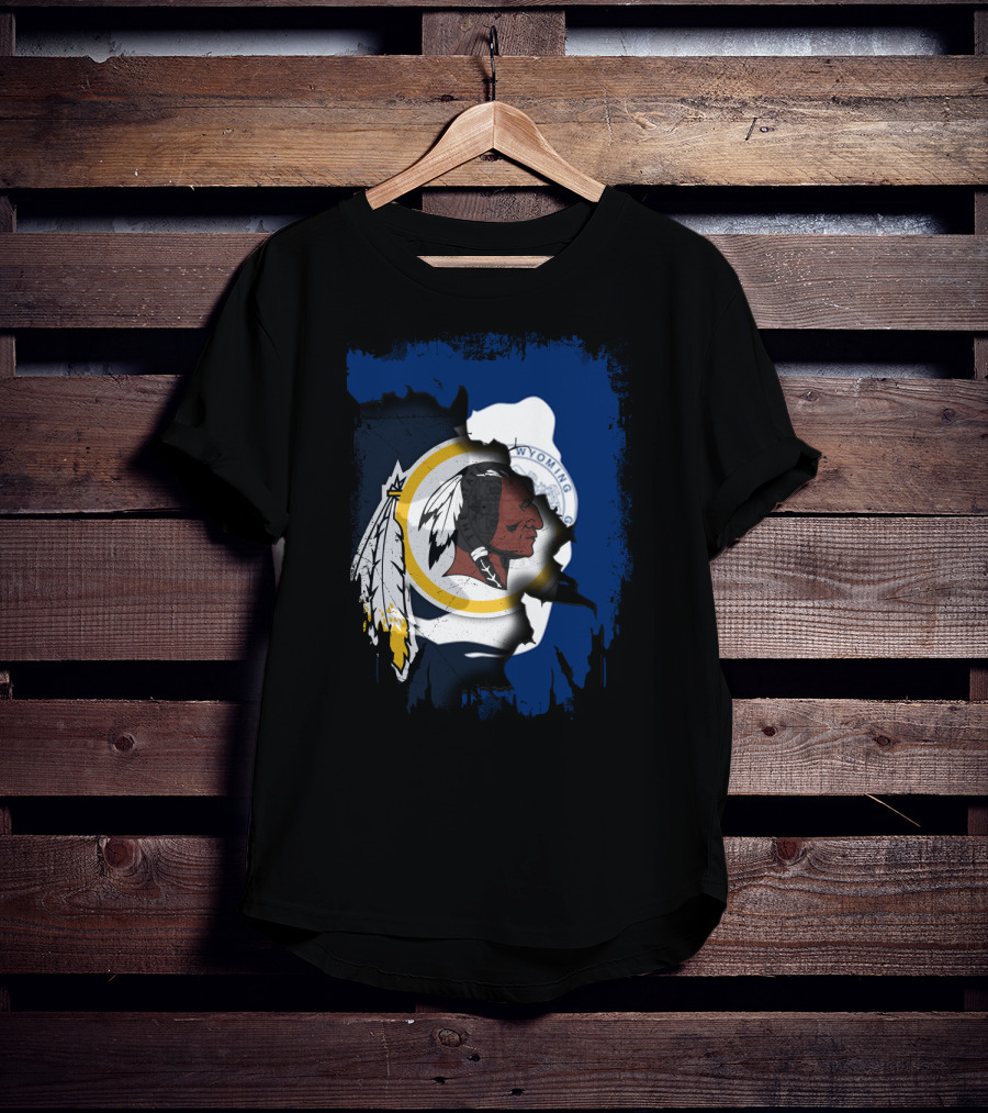 Wyoming State Pride With Redskins T-Shirt