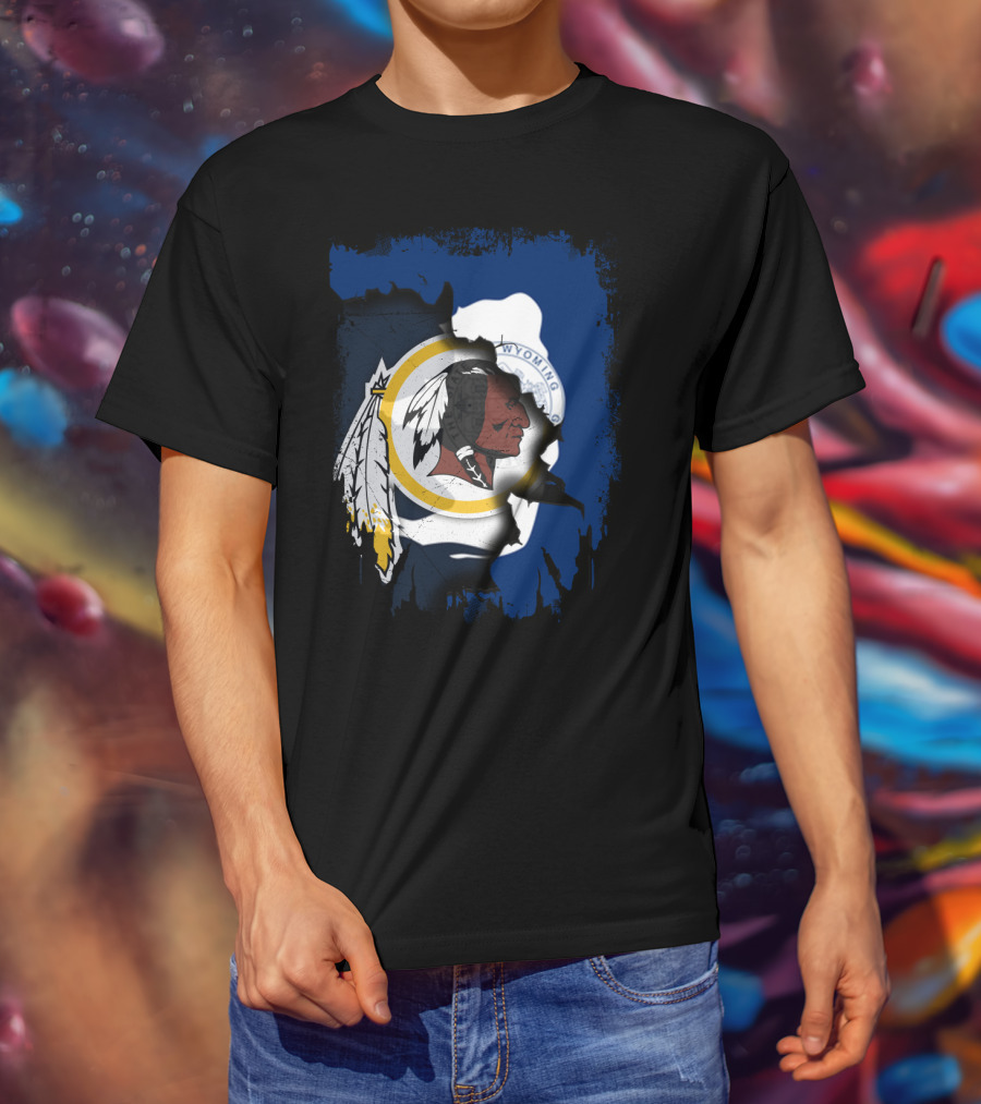 Wyoming State Pride With Redskins T-Shirt