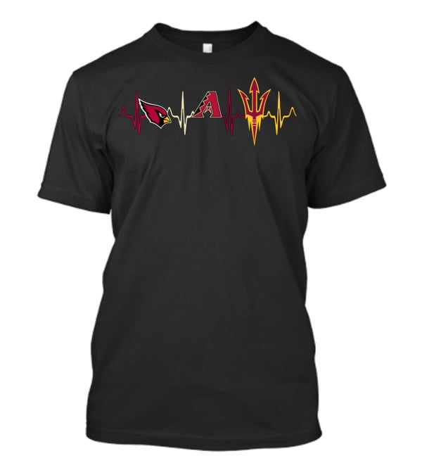 Arizona Cardinals Diamondbacks Sun Devils Heartbeat T-Shirt