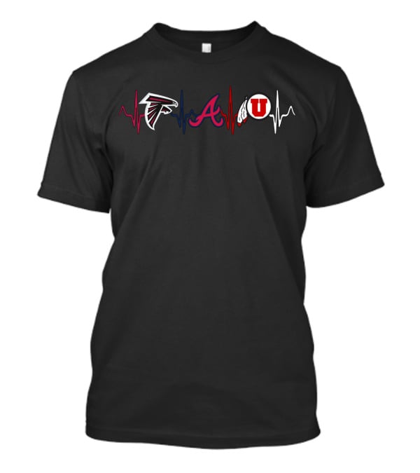 Falcons Braves Utah Utes Heartbeat Icons T-Shirt
