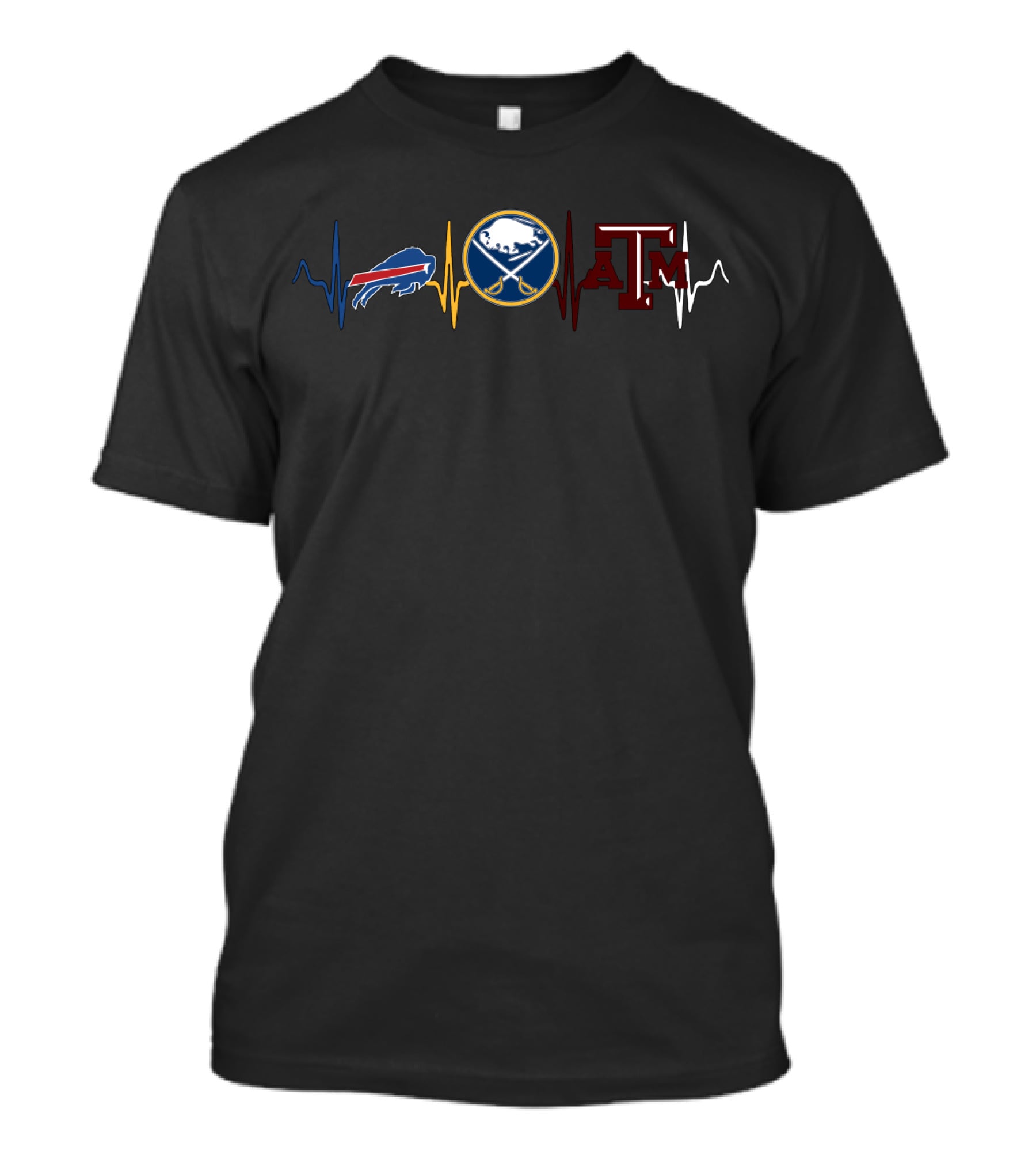 Buffalo Bills Buffalo Sabres Texas A&M Heartbeat T-Shirt