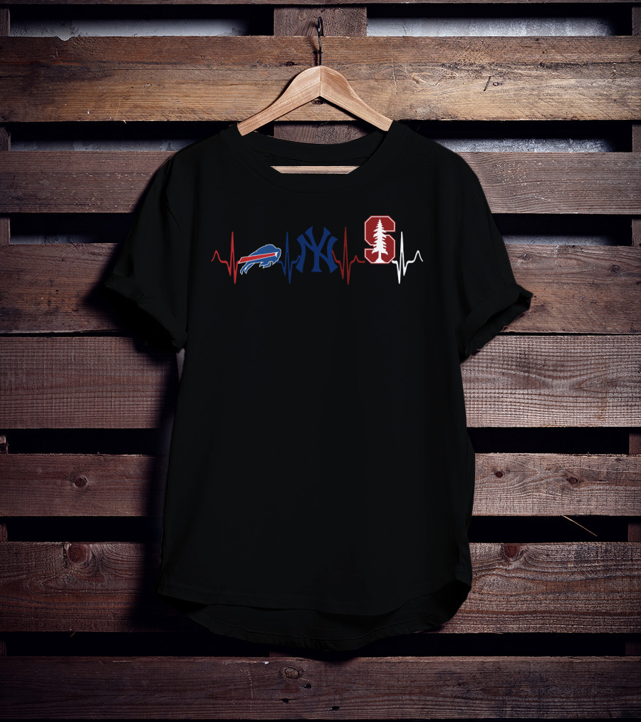 Buffalo Bills New York Yankees Stanford Cardiogram T-Shirt
