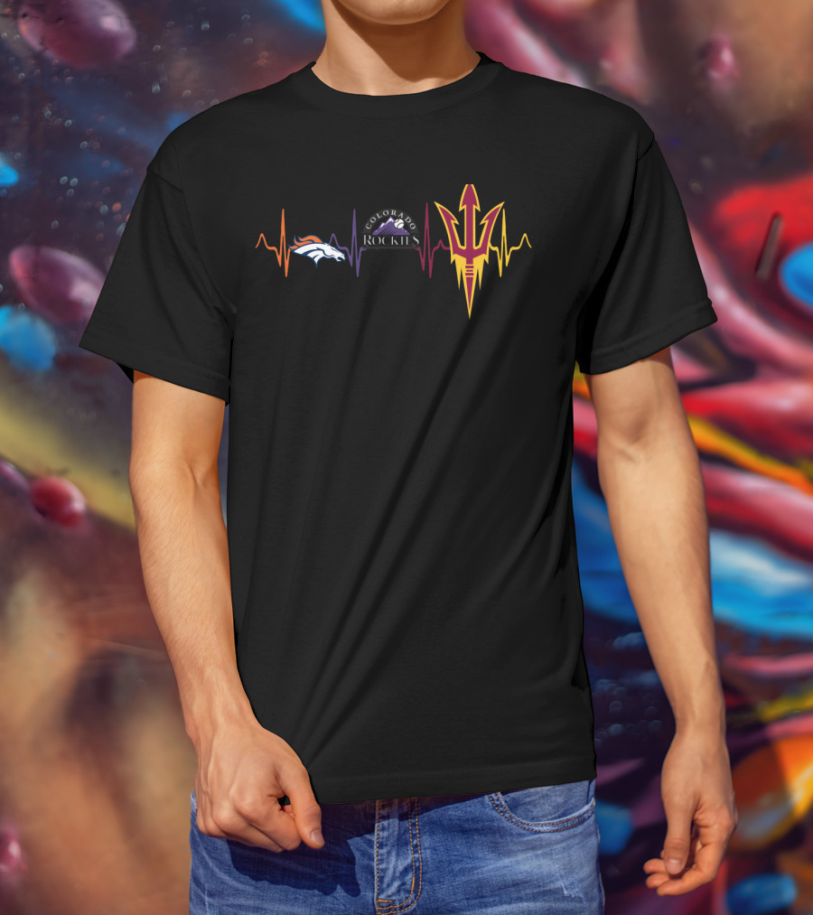 Love Denver Broncos Colorado Rockies Arizona State Sun Devils T-Shirt
